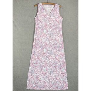 Stella Parker Size M Maxi Dress Jersey Knit Lightweight‎ Pink Blue Coral Resort